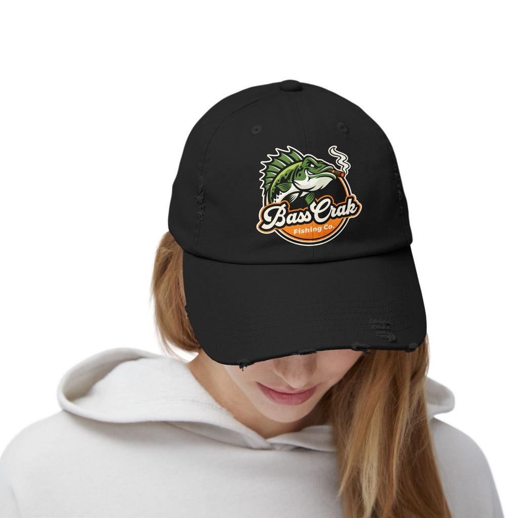 BassCrak Fishing Co. Distressed Cap