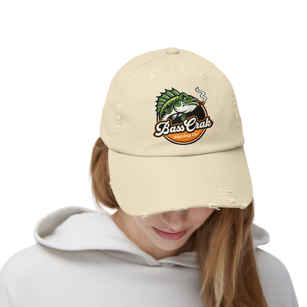 BassCrak Fishing Co. Distressed Cap