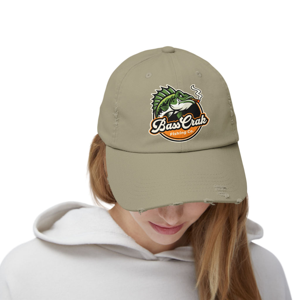BassCrak Fishing Co. Distressed Cap